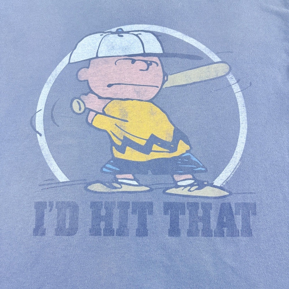 Junk Food Charlie Brown Peanuts Graphic Tee Mens M Gray Vintage Baseball Shirt